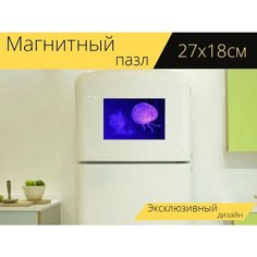 Магнитный пазл "Медуза, море, уф" на холодильник 27 x 18 см. Lots Prints