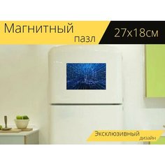 Магнитный пазл "Web, сеть, город" на холодильник 27 x 18 см. Lots Prints