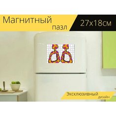 Магнитный пазл "Серьги, обручи, аксессуары" на холодильник 27 x 18 см. Lots Prints