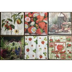 Трехслойные Салфетки для декупажа бумажные 33х33 см Кухня №19 спелый урожай Нет бренда