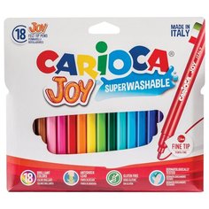 Фломастеры Carioca "Joy", 18цв, смываемые, картон, европодвес - 2 шт.