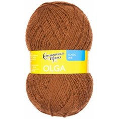 Пряжа Семеновская Olga (Ольга ПШ) темное золото (219), 50%шерсть/50%акрил, 392м, 100г, 2шт