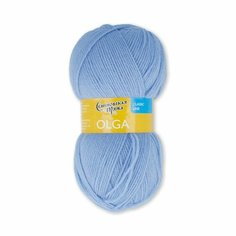 Пряжа Семеновская Olga (Ольга ПШ) голубой (3), 50%шерсть/50%акрил, 392м, 100г, 2шт