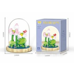 Конструктор цветы под куполом, 3d модель букета для украшения интерьера YKO