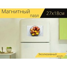 Магнитный пазл "Фрукты, яблоко, еда" на холодильник 27 x 18 см. Lots Prints