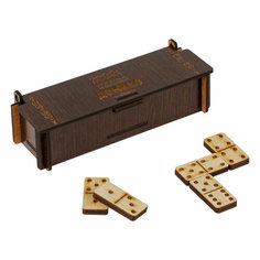 Игра настольная Домино, ТРИ совы, фанера, шкатулка из ХДФ, 2 штуки