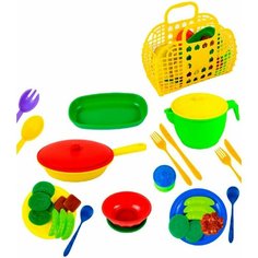 Набор игровой Toy mix Посуда в корзине 2018-063 х3шт