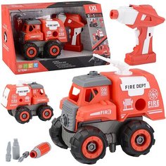 Машина - конструктор "Пожарная служба" с отверткой, в коробке Kosmos