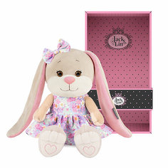 Зайка Лин в голубом платье с розовыми цветами, 25 см Maxitoys