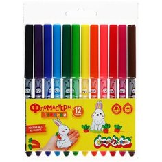 Фломастеры 12 цветов классические "зайчики" Каляка-Маляка