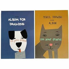 Альбом для рисования Kroyter А4 40л скл, бл.100г, Animals, диз. в асс.64508