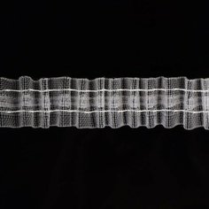 Шторная лента классическая, органза, 2,5 см, 100 ± 1 м, цвет белый Noname