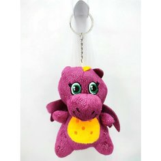Мягкая игрушка брелок дракон бордовый Нет бренда