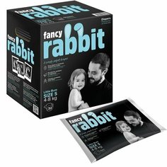 Подгузники Fancy Rabbit на липучке S 4-8 кг 32шт х 2шт