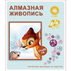 Алмазная мозаика для детей Олененок Бемби 21х25 см на подрамнике Новый мир
