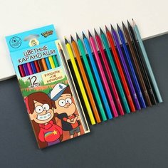 Disney Карандаши цветные 12 цветов "Гравити Фолз" + чернографитный карандаш, Гравити Фолз