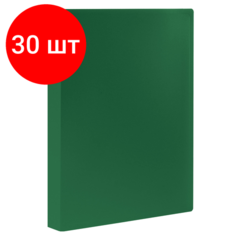Комплект 30 шт, Папка 30 вкладышей STAFF, зеленая, 0.5 мм, 225699