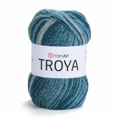Пряжа YARNART Troya YarnArt, т. бирюза принт - 2104, 22% шерсть, 78% акрил, 5 мотков, 100 г, 250 м.