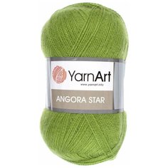 Пряжа YarnArt Angora Star (Ярнарт Ангора Стар) Нитки для вязания, 100г, 500м, 20% шерсть 80% акрил, цвет 098 фисташка , 2 шт.