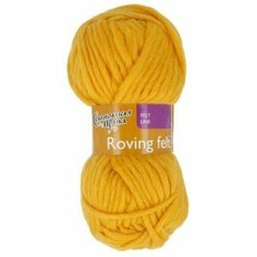 Пряжа для вязания Семеновская Roving Felt (Валя) 100% шерсть, цвет: канарейка, 3 мотка по 50 м. / 50 гр.