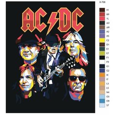Картина по номерам X-706 "Рок-группа AC/DC" 80x100 Brushes Paints