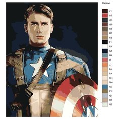 Картина по номерам "Капитан Америка", 80x100 см Brushes Paints