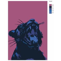 Картина по номерам W-227 "Пантера на розовом фоне" 80x120 Brushes Paints