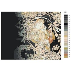 Картина по номерам X-92 "Репродукция картины Альфонс Муxа. Чародейка" 70x90 Brushes Paints