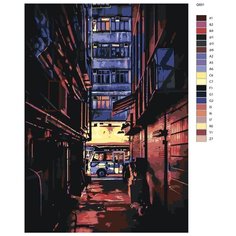 Картина по номерам Q601 "Ночные улочки Корее" 70x110 Brushes Paints