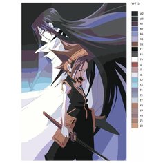 Картина по номерам W-713 "Аниме Шаман Кинг. Йо Асакура и xао Асакура (Зик)" 70x110 Brushes Paints