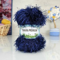 Пряжа JINA Травка премиум (JINA), тем. синий - 30, , , 100 г, м.