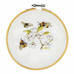 Набор для вышивания Пчелки, канва лён 28 ct 20 см DUTCH STITCH BROTHERS DSB041L