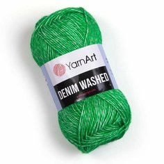 Пряжа YARNART Denim Washed (YarnArt), яр. зелень - 909, 70% хлопок, 30% акрил, 10 мотков, 100 г, 130 м.