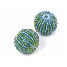 Бусины TESORO зеленый, голубой 22 мм, 4 мм (БУС. TS. E8409.09.2)