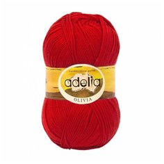 Пряжа Adelia "OLIVIA" 60% акрил, 40% шерсть №11 красный - 5 мотков по 100 г