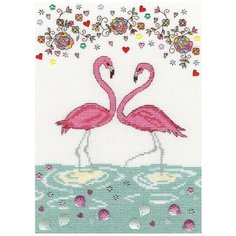 Набор для вышивания Love Flamingo (Любовь фламинго) 18 x 26 см Bothy Threads XKA9