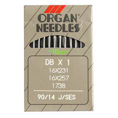 Набор игл для прямострочных промышленных швейных машин Organ Needles "SES", №90, 10 штук, арт. DBx1
