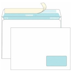 Конверты С4, BusinessPost, стрип, окно (55x110) 100г/м2, 250шт/уп Packpost