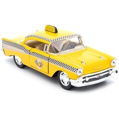 Металлическая машинка Kinsmart 1:40 1957 Chevrolet Bel Air (Шевроле Бел Эйр Такси) KT5360D инерционная, двери открываются