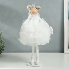 Кукла интерьерная "Принцесса в белом наряде, с сердцем" 43х18х19,5 см Нет бренда