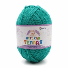 Пряжа для вязания Astra Premium Детская теплая 90гр 405м (50% шерсть меринос, 50% пан) (335 изумруд), 3 мотка