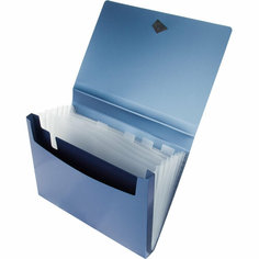 Папка органайзер Attache Metallics на резинке, 6 отдел, А4, 800мкм, синий