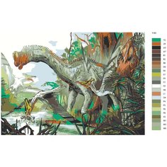 Картина по номерам Y-83 " Динозавры " 70x110 Brushes Paints
