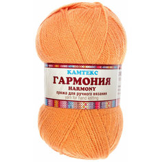 Пряжа Камтекс Гармония мандарин (198), 50%акрил/50%импортная полутонкая шерсть, 245м, 100г, 1шт