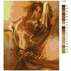 Картина по номерам U-220 "Танец живота. Восточная тансовщица в Беледи" 80x100 см Brushes Paints