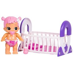 Интерактивная кукла Moose Bizzy Bubs Грейси с кроваткой, 12 см, 28475
