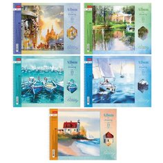 Альбом для рисования "Красота Вокруг Нас" 24 листов А4 отрывные, на спирали, 5 штук Hatber