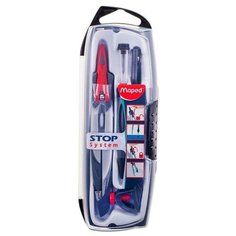 Готовальня Maped "Stop System", 5 предметов, циркуль 135мм, пластиковый футляр, 177677
