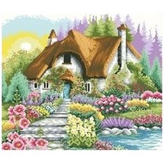 Алмазная мозаика "Дом у озера", 53x53 см Jing Cai Ge