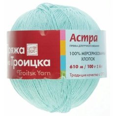 Пряжа Троицкая Астра айсберг (0840), 100%мерсеризованный хлопок, 610м, 100г, 1шт